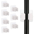8PCS Broom Holder Wall Mount, Self Adhesive No Drilling Anti-Slip Mop and Broom Holder Organizer Hanger Wall Mount, Broom Gripper and Mop Holder Wall Mounted for Home Garden Garage Storage