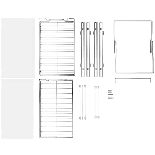 VEVOR Pull Out Cabinet Organizer, 14" Wx21.2 Dx15.2 H Heavy 2 Tier Duty Slide Out Pantry Shelves, Chrome-Plated Steel Roll Out Drawer for Under Sink, 15.5" Wx22.5 Dx19 H Install Size for Cabinet - size: 14"wx21.2"dx15.2"h