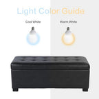 HomePop Large Tufted Storage Bench - Classic Black - color: Classic Black