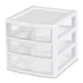 Sterilite 18-Pack Clearview 3-Drawer Cart, Small Plastic Storage Organizer Drawers, White - Organizing Drawer Containers for Bathroom, Closet, Kitchen, and Bedroom - size: 18 Packs