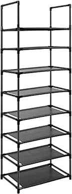 8 Tier Metal Sturdy Shoe Rack for Entryway/Closet, Stores 16-20 Pairs of Shoes, Multi-use Shelf Organizer for Space Saving Storage - size: 8 Tier