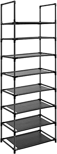 8 Tier Metal Sturdy Shoe Rack for Entryway/Closet, Stores 16-20 Pairs of Shoes, Multi-use Shelf Organizer for Space Saving Storage - size: 8 Tier