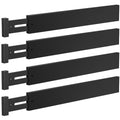 DUCOO 4 PCS Drawer Divider, 17"-22" Adjustable Bamboo Drawer Dividers Organizers, Expandable Separators for Kitchen, Clothes, Dressers, Home, Office, Black - color: Black
