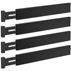 DUCOO 4 PCS Drawer Divider, 17"-22" Adjustable Bamboo Drawer Dividers Organizers, Expandable Separators for Kitchen, Clothes, Dressers, Home, Office, Black - color: Black