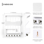 Key Holder for Wall, Mail Organizer Wall Mounted, Mail and Key Holder with 6 Key Hooks for Home Decor, Pine Wood White