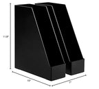 Amazon Basics Plastic Desk Organizer Vertical Magazine Rack and File Holder, Black, 12-Pack - size: 12 pack