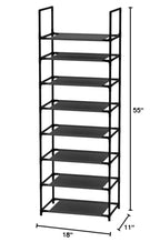 8 Tier Metal Sturdy Shoe Rack for Entryway/Closet, Stores 16-20 Pairs of Shoes, Multi-use Shelf Organizer for Space Saving Storage - size: 8 Tier