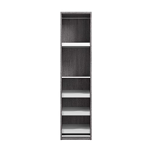 Bestar Cielo Closet Organizer, 20-inch Bark Gray and White Wardrobe for Bedroom, Mudroom, Entryway, or Kitchen Pantry - color: Bark Grey and White