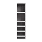 Bestar Cielo Closet Organizer, 20-inch Bark Gray and White Wardrobe for Bedroom, Mudroom, Entryway, or Kitchen Pantry - color: Bark Grey and White