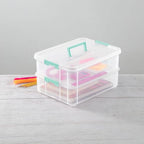STERILITE Convenient Home 2-Tier Layer Stack Carry Storage Box, Clear 12-Pack 12 X 1 - size: 12 Pack