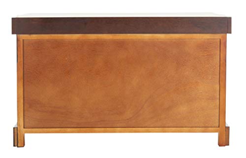 SAFAVIEH Home Collection – Freddy Cherry Storage Bench with Wicker Baskets & Cushion, Entryway Seating Bench, Fully Assembled (AMH5736E) - color: Cherry