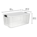 Sterilite 4-Pack Ultra Latching Box, Storage Bins with Lids, Clear Plastic, 116 Quart - Heavy-Duty Organizing Containers for Closet, Bathroom, and Office - size: 116 Quart