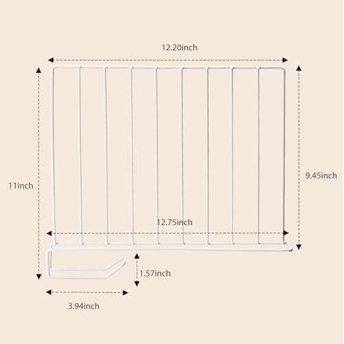 8-Pack 9“ Tall Metal Shelf Dividers for Closet Organization, Wardrobe, Bookshelf, Cabinet, Cupboard - Closet Shelf Dividers - Easy to Install - No Tool - White PE Coating Steel - size: 8-PACK, style: Metal Height 9inch