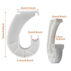 4Pcs Hanging Closet Rod Support, 3/4 Closet Shelf Rod Holder, White J-Shaped Closet Brackets for Hanging Clothes,Cabinets Storage and Curtain
