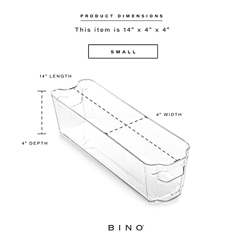 BINO | Stackable Storage Bins, Small - 4 Pack | The Stacker Collection | Clear Plastic Storage Bins | Organization and Storage Containers for Pantry & Fridge | Multi-Use Organizer Bins | BPA-Free - size: 4PK - Small
