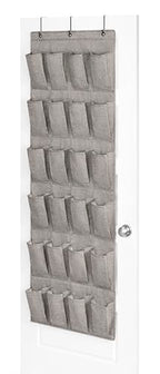 Whitmor Over the Door Shoe Organizer - 20 Section - Black Herringbone - size: 20 Pocket Black Herringbone