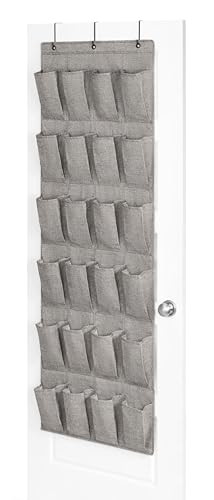 Whitmor Over the Door Shoe Organizer - 20 Section - Black Herringbone - size: 20 Pocket Black Herringbone