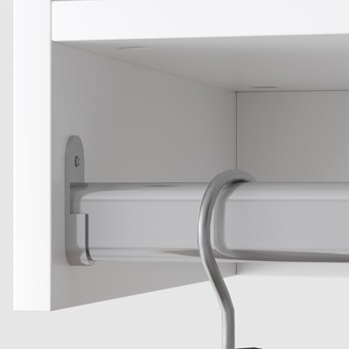 Modular Closet System, 78" Wide Closet Organizer System with Towers and Hanging, Wood Closet Tower Storage for Walk In Closets, Wall Mounted Wardrobe Organizer Kit System, Bedroom, White - color: White, size: 78" Wide, style: Tall Hanging + Double Hanging