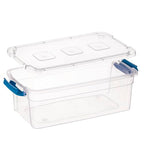 Tribello Clear Plastic Storage Bins with Lids Stackable Storage Bins (6 Quart)