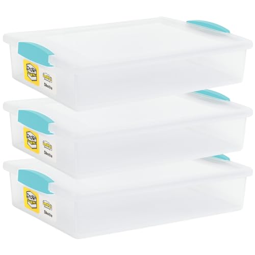 Tribello Plastic Storage Containers With Lids For Organizing, 6 Quarts - (Large - 14 x 11 x 3) - size: (Large - 14 x 11 x 3)