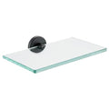JQK Bathroom Glass Shelf Black, Tempered Glass Shower Storage 8 by 5 inches, 304 Stainless Steel Matte Black Wall Mount, TGS101L8-PB - color: Matte Black, size: 8 Inch (1 Pack)