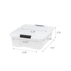 IRIS USA 27 Qt Stackable Plastic Storage Bins with Lids, 6 Pack - BPA-Free, Made in USA - Discreet Organizing Solution, Latches, Durable Nestable Containers, Secure Pull Handle - Pearl - size: 27 Qt, style: 6 Pack