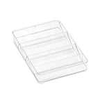 madesmart Angled Storage Tray, Make-up Bathroom Organizer, Lipstick, Razors, Q-Tips, Bath Essentials Angled for Easy-Viewing, Large, Clear