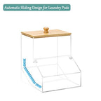 1.2GAL Large Acrylic Laundry Pods Container BY VEGEVIGI, Dishwasher Pods Holder Dispenser With Lid, Laundry Room Organization And Storage