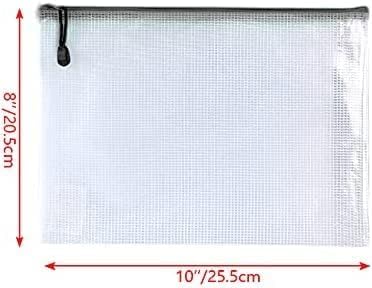 Plastic Mesh Zipper Pouch Document Folders Bag Zip File Bags for Office Supplies Storage-15 Pcs (Multicolor, 8"x 10") - color: Multicolor, size: 8"x 10"