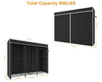 ULIFHOME E14C Pro Heavy Duty Closet Organizer System，Freestanding Clothing Racks for Hanging Clothes，Adjustable Garment Rack 70.1"W × 16.6"D × 76.4"H Hold 960 lbs，Black Rack with Black Dustproof Cover - color: Black Rack With Black Cover