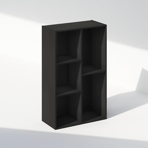 Furinno Reed Closet Organizers and Storage, 5-Cube Reversible Closet Shelves, Closet Organization Shelf, 9.4 x 19.5 x 31.5, for Bedroom, Closet, Blackwood - color: Blackwood, size: 5-Cube