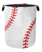 Baseball Large Clothes Hamper Bag - Laundry Basket with Handles, Space Saving Foldable Design for Nursery - color: Baseball
