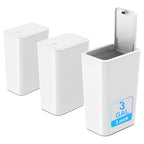 N. NETDOT 3 Pack 3 Gallon Small Trash Can with Lid, Bathroom Garbage Can with Pop-Up Lid, Waste Basket for Bathroom, Kitchen, Bedroom, Powder Room, Craft Room, Office, College (Off White) - color: 3gal Off White