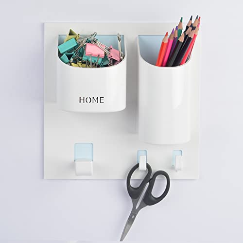 Bedside Shelf Wall Mounted Dorm Room Rack Organizer with Headset Stand Hanger,Drink Holder and Small Hooks-Use for Bedroom,Bathroom to Hold Remote,Glass,Cellphone,Beer,Solo Cup(Vertical Type/White) - color: Vertical Type / White