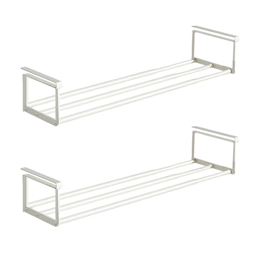Expandable Shoe Rack Organizer - Adjustable Shoe Rack & Under Cabinet Shelf - for Shoe or Clothing Storage and Organization, Under Shelf Storage (White,2 Pcs) - color: White, size: 2 Pack