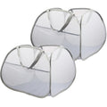 2 Pack Collapsible Laundry Baskets, 90L Large Foldable Laundry Basket, Durable Mesh Pop Up Hampers for Laundry, Dirty Clothes Laundry Hamper for Bedroom, Bathroom, Dorm, Laundry Room, Travel Grey - color: 2xGray