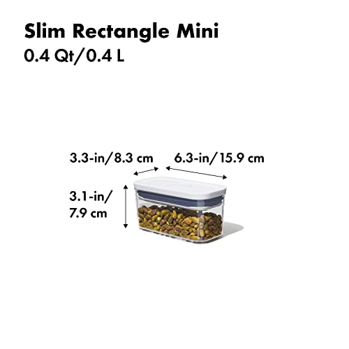 OXO Good Grips POP Container - Slim Rectangle Mini 0.4 Qt - color: White, size: 0.4 Qt - Rectangle