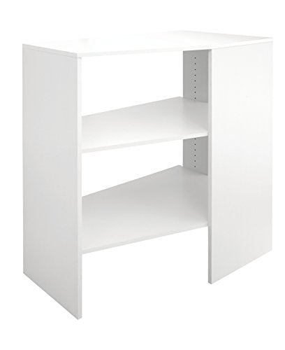 ClosetMaid SuiteSymphony Wood Corner Shelf Unit, 2 Shelves, Adjustable, Stacking, For Storage, Closet, Clothes, Shoes, Décor, Pure White - color: Pure White