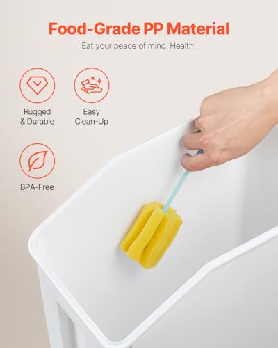VEVOR Rice Storage Container, 4.5Gallon/20L x2 Capacity Large Dog Food Dispenser Bin, Kitchen Ingredient Grain Cereal Flour Bin, Pet food Containers with Wheels, 2 Measuring Cups, Airtight Lid, 2 Pack - size: 4.5 Gallon*2