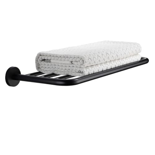 Hotel Towel Racks for Bathroom Wall Mounted, 30 Inch Towel Shelf for Bathroom, 2-Tier Bathroom Towel Rack, Black - color: Black, size: 30Inches 2PCS