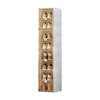 ANTBOX Shoe Organizer Storage Box, Portable Folding Shoe Rack for Closet with Magnetic Clear Door,Large Sneaker Cabinet Bins Sturdy Easy Assembly 8 Layers-8 Grids - size: 8 Layers-8 Grids