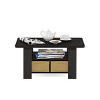 Furinno Andrey Coffee Table, Small Modern Coffee Table with Storage and Bin Drawer, Side Table for Living Room, Bedroom, Home Office, Dark Espresso - color: Dark Espresso/Brown, style: 2 Bin