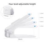 Shoe Slots Organizer, 24PCS Adjustable Double Layer Stack Shoe Rack, 50% Space-Saving Storage Rack Holder, White - color: White