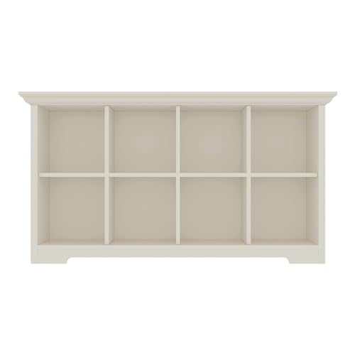 OSCHF Cube Shelf Bookcase with Base - Wooden 2 Tiers Floor Standing Low Storage Cabinet for Home and Office, 8-Cube Lattice Bookshelf, Warm White - color: Warm White, size: 8-Cube