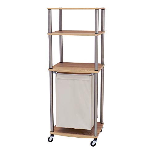 Household Essentials Laundry Hamper Storage Cart, Ashwood - style: Single Center