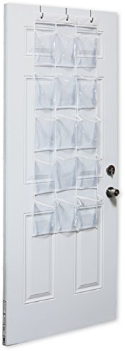Simple Houseware 2-Pack Clear Over the Door Hanging Pantry Organizer (52" x 18") with 15 Pockets Each, Cabinet Hanging Storage for Kitchen