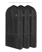 Whitmor Zippered Garment Bag with Pocket - Set of 3 - Black - color: Black（Set of 3）
