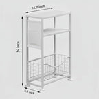 Skinny Side Table with Storage, 3 Tier Slim Side Tables for Small Spaces, Skinny End Table Narrow Bedside Table Narrow Side Table for Living Room, Bedroom - color: White