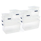 Rubbermaid Cleverstore Clear Dorm Variety 16-Pack, Made in USA, Stackable Large Clear Storage Bins with Lids, See-Through Plastic Storage, with Latching Lids, BPA-Free - size: Variety - 16 Pack