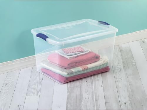 (2pack) 66 Quart Clear Plastic Storage Bins with Latch Lid, Extra Large Stackable Storage Containers for Home Organization, Heavy-Duty Plastic Storage Totes for Clothes, Blankets, Seasonal Items - size: 24" x 16" x 13